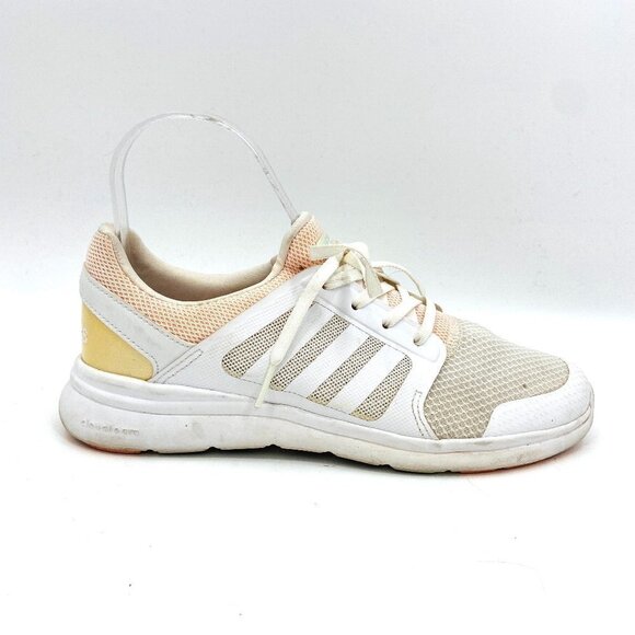 ADIDAS Women's White Cream Gold Cloudfoam Running Athletic Sneakers Shoes 6.5 - Picture 1 of 10